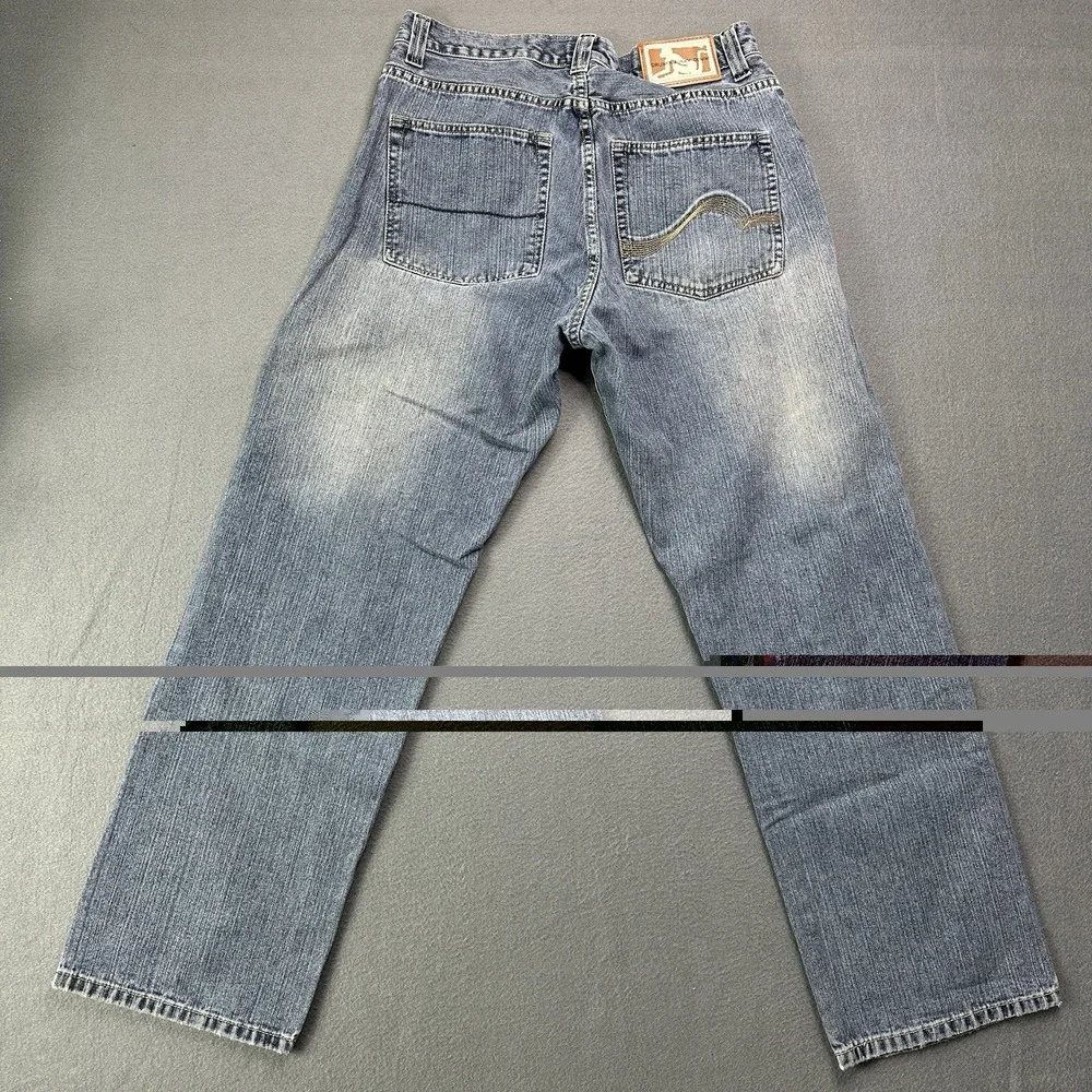 Vintage Drunknmunky Jeans Mens 32x32 Light Blue Baggy Loose Hip Hop Y2K Grunge